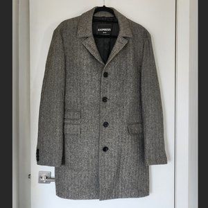 Express Men herringbone Wool Top Coat
